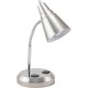 Victory Light Gooseneck Desk Lamp - 15" Height - 1 x 10 W LED Bulb - Brushed Steel - Gooseneck, Surge Protection, Energy Saving,