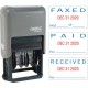 Xstamper Self-Inking Paid/Faxed/Received Dater - Message/Date Stamp - "PAID, FAXED, RECEIVED" - 0.93" Impression Width - Blue, R