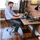 ES ROBBINS Sit or Stand Mat with Lip - Hard Floor36" Width - Lip Size 18" Length x 20" Width - Rectangular - Vinyl, Foam - Clear