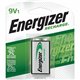 Energizer 9-Volt Recharge Batteries - For Multipurpose - Battery Rechargeable - 9V - 9 V DC - 150 mAh - Nickel Metal Hydride (Ni