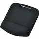 Fellowes PlushTouch Mouse Pad Wrist Rest with Microban - Black - 1" x 7.25" x 9.38" Dimension - Black - Polyurethane, Foam - Wea