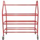 Champion Sports Deluxe Pro Ball Cart - 4 Casters - Steel - 51" Length x 18.5" Width x 54" Height - Red - 1 Each
