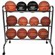 Champion Sports 12 Ball Powder-Coated Ball Cart - 4 Casters - 41" Length x 17" Width x 41" Height - Silver - 1 Each