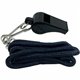 Champion Sports Plastic Whistle/Bulk Lanyard Pack - 1 Dozen - Black, Silver - Metal, Nylon, Plastic