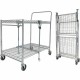 Bostitch Stow-Away Utility Cart - 2 Shelf - 250 lb Capacity - 4 Casters - x 35" Width x 37.3" Depth x 22" Height - Chrome - 1 Ea