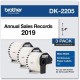Brother DK Multipurpose Label - 2 2/5" Width - Rectangle - Thermal - Black on White - Paper - 3 / Roll