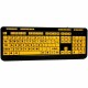 Adesso Luminous 4X Large Print Multimedia Desktop Keyboard - Cable Connectivity - USB Interface - 122 Key Previous Track, Home, 