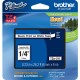 Brother P-touch TZe Laminated Tape Cartridges - 1/4" Width - Rectangle - White - 1 Each - Water Resistant - Grease Resistant, Gr