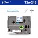Brother P-Touch TZe Flat Surface Laminated Tape - 45/64" Width - Thermal Transfer - White, Blue - 1 Each - Water Resistant - Gre