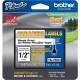 Brother Flexible Cable/Wire TZe ID Tape - 15/32" Width x 26 1/5 ft Length - Removable Adhesive - Rectangle - Thermal Transfer - 
