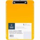 Business Source Flat Clip Clipboard - 9" x 12" - Plastic - Neon Orange - 1 Each