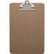 Business Source Mini Clipboard with Standard Metal Clip - Standard - 6" x 9" - Hardboard - Brown - 1 Each