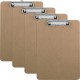 Business Source Flat Clip Clipboard - 9" x 12 1/2" - Hardboard - Brown - 6 / Box
