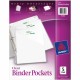 Avery Durable Letter Vinyl File Pocket - 8 1/2" x 11" - 20 Sheet Capacity - 3 Pocket(s) - Polypropylene - Clear - 5 / Pack