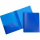 Business Source Letter Portfolio - 8 1/2" x 11" - 50 Sheet Capacity - 3 x Prong Fastener(s) - 2 Pocket(s) - Blue - 1 Each