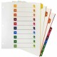 Business Source Color-coded Table of Contents/Tabs Index Dividers - Printed Tab(s) - Digit - 1-10 - 10 Tab(s)/Set - 3 Hole Punch