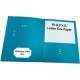 Business Source Letter Portfolio - 8 1/2" x 11" - 125 Sheet Capacity - 2 Inside Front & Back Pocket(s) - Teal - 1 / Box