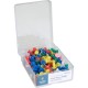 Business Source 1/2" Head Push Pins - 0.50" Head - 100 / Box - Assorted