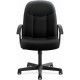 HON High-Back Executive Chair | Center-Tilt | Fixed Arms | Black Fabric - Polyester Seat - Black Polyester Back - Black Frame - 