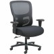 Sadie Big and Tall Task Chair - Black Fabric, Plush Seat - Black Mesh Back - 5-star Base - Black - 1 Each