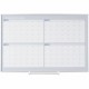 MasterVision 4-Month Magnetic Dry-Erase Planner - Monthly - 4 Month - Silver, White - Aluminum - 36" Height x 48" Width - Scratc