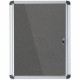 MasterVision Magnetic Gray Fabric Enclosed Board - 36.60" Height x 26.40" Width x 0.70" Depth - Gray Fabric Surface - Magnetic, 