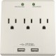 Compucessory Wall Charger Station - 3 x AC, 2 x USB - 2.40 A
