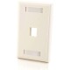 C2G 1-Port Single Gang Multimedia Keystone Wall Plate - White - 1 x Socket(s) - White