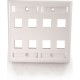 C2G 8 Socket Keystone Network/Multimedia Faceplate - 8 x Socket(s) - White