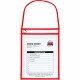 C-Line Hanging Strap Shop Ticket Holder - Support 9" x 12" Media - 15 / Box - Red, Clear