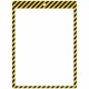 C-Line Safety Striped Shop Ticket Holders - 0.1" x 9.8" x 13.6" - Vinyl - 25 / Box - Yellow, Black