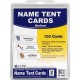 C-Line Embossed Cardstock Name Tents - Letter - 8 1/2" x 11" - 100 / Box - White