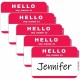 C-Line HELLO my name is... Name Tags - Red, Peel & Stick, 3-1/2 x 2-1/4, 100/BX, 92234