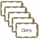 C-Line Self-Adhesive Name Tags - Gold Border, Peel & Stick, 3-1/2 x 2-1/4, 100/BX, 92266