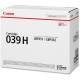 Canon 039H Original Toner Cartridge - Laser - High Yield - 25000 Pages - Black - 1 Each
