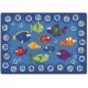 Carpets for Kids Fishing 4 Literacy Rectangle Rug - 65" Length x 46" Width - Rectangle - Alphabet Bubbles, Fishing For Literacy,