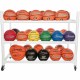 Champion Sports 30 Basketball Heavy-Duty Cart - 4 Casters - Plastic - 55" Length x 19" Width x 45" Height - White - 1 Each