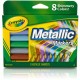 Crayola 8-color Metallic Markers - Cobalt Blue, Green Machine, Slick Silver, Copper Mine, Gold Ingot, Purple Steel, Black Iron, 