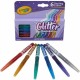 Crayola 6 Color Glitter Markers - Bullet Marker Point Style - Fire Flecks, Gold Dust, Violet Glitz, Emerald Zest, Blue Blazes, S