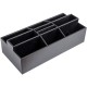 Dacasso Leather Remote Control Organizer - 9 Compartment(s) - Black - Top Grain Leather, Velveteen - 1 Each