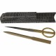 Protacini Castlerock Gray Italian Patent Leather Library Set - Leather, Velveteen, Brass - Gray, Gold - 1 Each