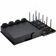 Dacasso Leatherette Deluxe Conference Room Set - Rectangular - 17" Width - Leatherette, Velveteen - Black