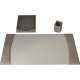 Protacini Breeze Beige Italian Patent Leather 3-Piece Desk Set - Leather, Velveteen - Beige - 1 Each