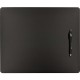 Dacasso Glass Tabletop Leather Conference Pad - Rectangular - 17" Width - Leatherette, Foam, Rubber - Black