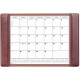 Dacasso Leather Calendar Desk Pad - Rectangular - 25.5" Width - 12 Sheets - Top Grain Leather, Velveteen - Mocha