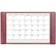 Dacasso Leather Calendar Desk Pad - Rectangular - 34" Width - 12 Sheets - Top Grain Leather, Velveteen - Mocha