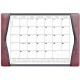 Dacasso Leather Calendar Desk Pad - Rectangular - 12 Sheets - Top Grain Leather, Velveteen - Burgundy