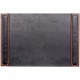 Dacasso Walnut & Leather Side-Rail Desk Pad - Rectangular - 25.5" Width x 17.25000" Depth - Felt Black Backing - Leather - Walnu