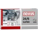 Novus 24/6 Super Premium Staples - 15/64" Leg - Silver - Steel1000 / Carton