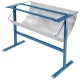 Dahle 796 Trimmer Stand w/Paper Catch - 34.5" Height x 14" Width - Steel, Vinyl - Blue